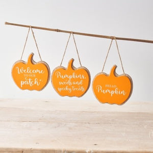 Wooden Pumpkin Hanging Sign