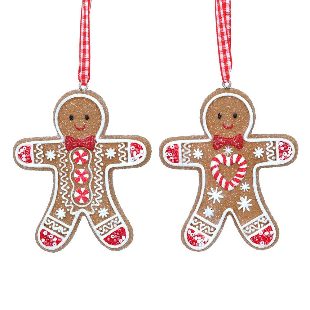 Gingerbread Man Christmas Tree Decoration | 8cm Hanging Ornament | Gisela Graham