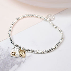 Silver And Gold Plated Double Heart Bracelet