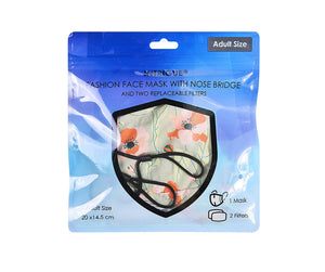 Sage Poppy 100% Cotton face mask with Nose Bridge