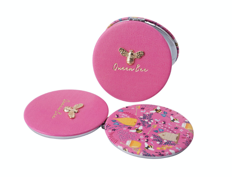 The Beekeeper Pink Compact Mirror