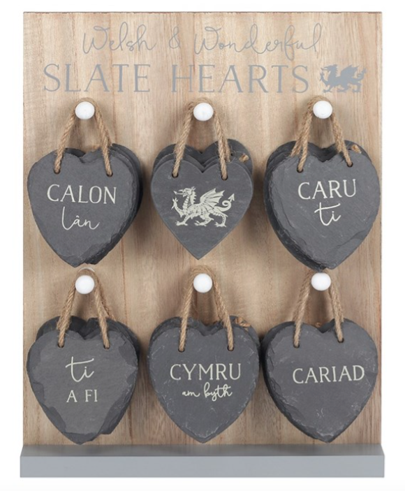 Welsh Sentiment Slate Heart - 6 Designs