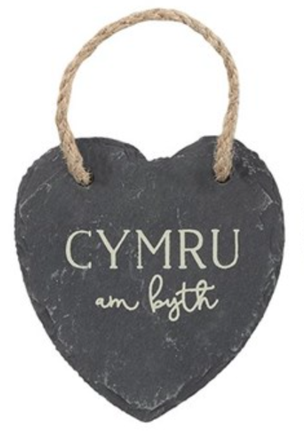 Welsh Sentiment Slate Heart - 6 Designs