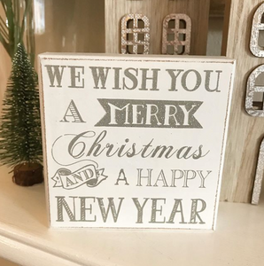 Wooden Block Sign - Merry Christmas