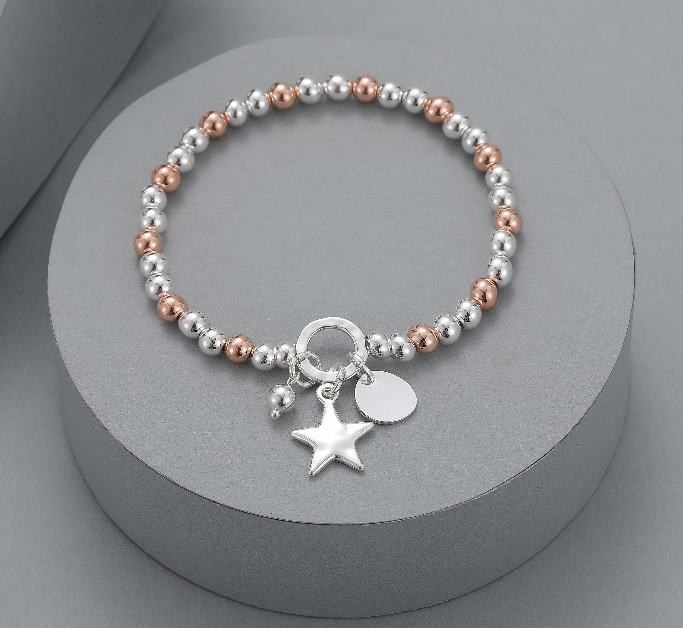 Rose gold and Silver Star Bracelet