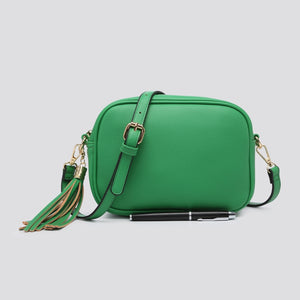 Bright Green Cross Body Tassel Bag