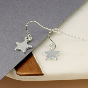 Silver Plated Star Drop Earrings