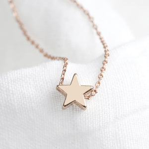 STAR BEAD NECKLACE IN ROSE GOLD