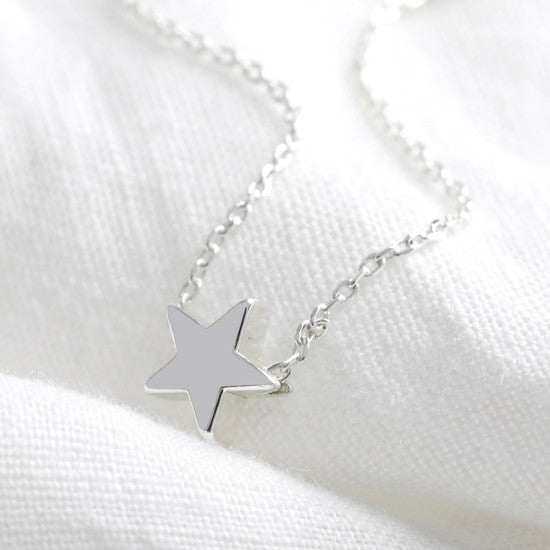 STAR BEAD NECKLACE IN SILVER
